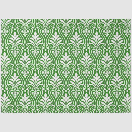 アールデコパターン01 – 森の緑の上の白 薄葉紙 (正面)