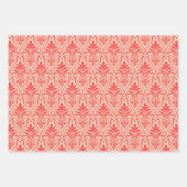 アールデコパターン01 – 淡赤色オフ – 白 ラッピングペーパーシート (正面2)