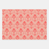 アールデコパターン01 – 淡赤色オフ – 白 ラッピングペーパーシート (正面)