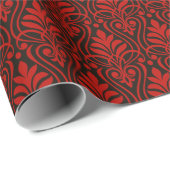 アールデコパターン01 – 黒のミラノレッド ラッピングペーパー (ロールコーナー)