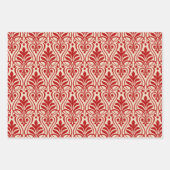 アールデコパターン01 - Escher Red on Off-White ラッピングペーパーシート (正面)