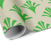 アールデコパターン02 – オフホワイトの森林緑 ラッピングペーパー (ロールコーナー)