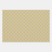 アールデコパターン02 – オフ – 白のデコ金ゴールド ラッピングペーパーシート (正面3)