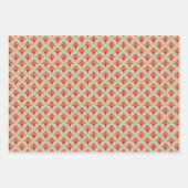 アールデコパターン02 – ダリの赤（オフ）白 ラッピングペーパーシート (正面3)