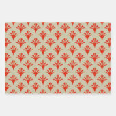 アールデコパターン02 – ダリの赤（オフ）白 ラッピングペーパーシート (正面2)