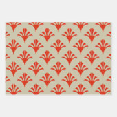 アールデコパターン02 – ダリの赤（オフ）白 ラッピングペーパーシート (正面)