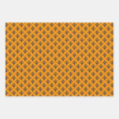 アールデコパターン02 – デコブラックオンヴィヴィヴィヴィッドガンボージュ ラッピングペーパーシート (正面3)