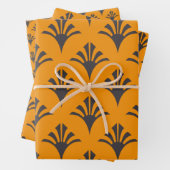 アールデコパターン02 – デコブラックオンヴィヴィヴィヴィッドガンボージュ ラッピングペーパーシート (インサイチュ)