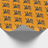 アールデコパターン02 – デコブラックオンヴィヴィヴィヴィッドガンボージュ ラッピングペーパー (角)