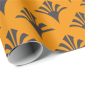 アールデコパターン02 – デコブラックオンヴィヴィヴィヴィッドガンボージュ ラッピングペーパー (ロールコーナー)