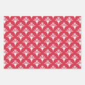 アールデコパターン02 – パラダイスピンクの白 ラッピングペーパーシート (正面2)