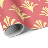 アールデコパターン02 – ライトカーミンピンクonブロンド ラッピングペーパー (ロールコーナー)