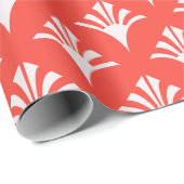 アールデコパターン02 – 淡い赤の白 ラッピングペーパー (ロールコーナー)