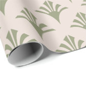 アールデコパターン02 – 白の迷彩緑 ラッピングペーパー (ロールコーナー)