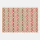 アールデコパターン03 – オフホワイトのペルシャ赤 ラッピングペーパーシート (正面3)