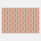 アールデコパターン03 – オフホワイトのペルシャ赤 ラッピングペーパーシート (正面2)