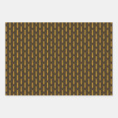 アールデコパターン03 – 鮮やかなガンボージオンデコブラック ラッピングペーパーシート (正面3)