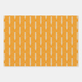 アールデコパターン03 – 鮮やかなガンボージュのオフホワイト ラッピングペーパーシート (正面2)