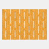 アールデコパターン03 – 鮮やかなガンボージュのオフホワイト ラッピングペーパーシート (正面)