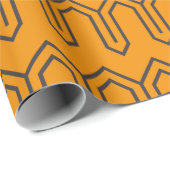 アールデコパターン05 – デコブラックオンヴィヴィヴィヴィッドガンボージュ ラッピングペーパー (ロールコーナー)