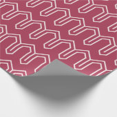 アールデコパターン05 – ラズベリーピンクのライトピンク ラッピングペーパー (角)