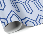 アールデコパターン05 – ラベンダーブルーのダークブルー ラッピングペーパー (ロールコーナー)