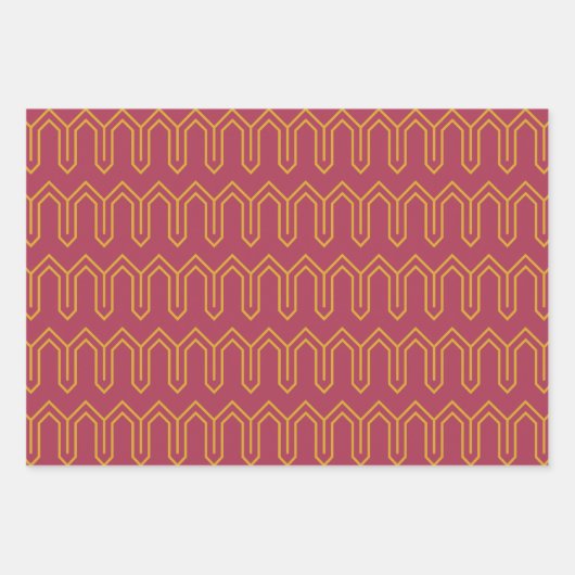 アールデコパターン05 - Raspberry Pin上のDeco金ゴールド2 ラッピングペーパーシート (正面)