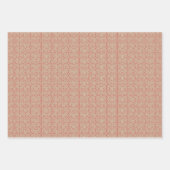 アールデコパターン07 – オフホワイトのペルシャ赤 ラッピングペーパーシート (正面3)