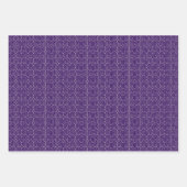アールデコパターン07 – キャドリーパープルのオフホワイト ラッピングペーパーシート (正面3)