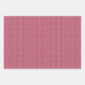 アールデコパターン07 – ラズベリーピンクのライトピンク ラッピングペーパーシート (正面3)