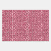 アールデコパターン07 – ラズベリーピンクのライトピンク ラッピングペーパーシート (正面2)