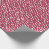 アールデコパターン07 – ラズベリーピンクのライトピンク ラッピングペーパー (角)