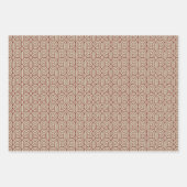 アールデコパターン07 - Midnight Red on Off-White ラッピングペーパーシート (正面2)