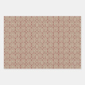 アールデコパターン07 - Midnight Red on Off-White ラッピングペーパーシート (正面)