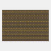 アールデコパターン08 – 鮮やかなガンボージオンデコブラック ラッピングペーパーシート (正面3)