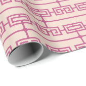 アールデコパターン09 – ライトピンクのラズベリーピンク ラッピングペーパー (ロールコーナー)