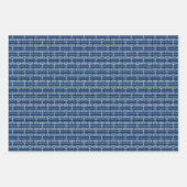 アールデコパターン09 - Dark Azureのオフホワイト ラッピングペーパーシート (正面3)