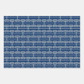 アールデコパターン09 - Dark Azureのオフホワイト ラッピングペーパーシート (正面2)