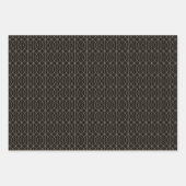 アールデコパターン10 -スペインのグレー（黒） ラッピングペーパーシート (正面2)
