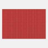 アールデコパターン10 – ミラノレッドのオフホワイト ラッピングペーパーシート (正面3)