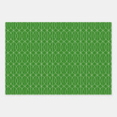 アールデコパターン10 – 森林の緑の淡白 ラッピングペーパーシート (正面)