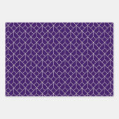 アールデコパターン12 – キャドリーパープルのオフホワイト ラッピングペーパーシート (正面)