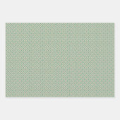 アールデコパターン12 -ティール（緑がかった色）オン（オフ – ホワイト） ラッピングペーパーシート (正面3)