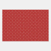 アールデコパターン12 – ミラノレッドのオフホワイト ラッピングペーパーシート (正面2)