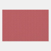 アールデコパターン12 – ラズベリーピンクのデコ金ゴールド ラッピングペーパーシート (正面3)