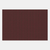 アールデコパターン12 – 黒のカーミン赤 ラッピングペーパーシート (正面3)