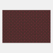 アールデコパターン12 – 黒のカーミン赤 ラッピングペーパーシート (正面2)