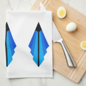 アールデコパターン3 （青） キッチンタオル (四つ折り)