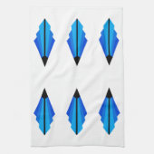 アールデコパターン3 （青） キッチンタオル (縦)