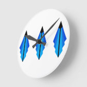 アールデコパターン3 （青） ラウンド壁時計 (傾斜)